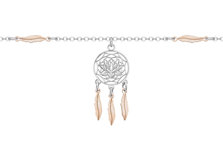 [11846C38RODR] Silver 925 dream catcher neckl 38+5cm rhodium